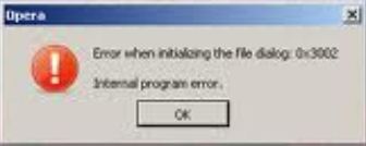 Error when initializing the file dialog: 0x3002