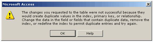 Change the data in the field or fields that contain duplicate data