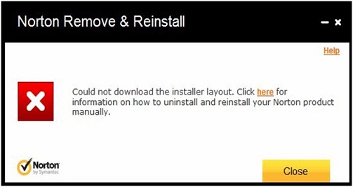 Norton Remove & Reinstall tools from the website