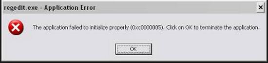 The application failed to initialize properly (0xc0000005). Click on OK to terminate the application