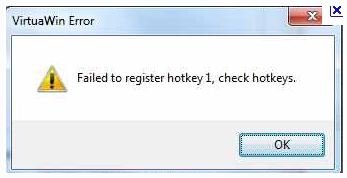 Failed to register hotkey1