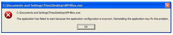This application has failed to start because the application configuration is incorrect. Reinstalling the application may solve this problem.