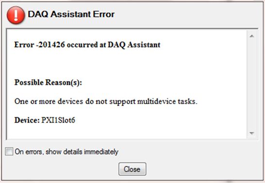 DAQ Assistant Error Error -201426 occurred at DAQ Assistant