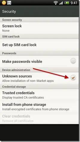 Security settings in your Android
