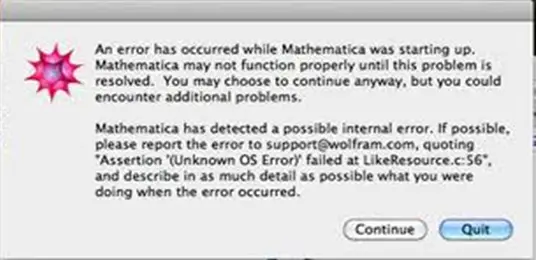 Mathemetica may not function properly until this problem is resolved