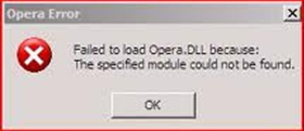 Failed to load opera DLL 