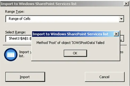Import to Windows SharePoint Service list