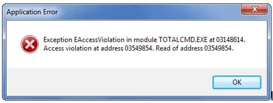 Access violation at address 03549854.Read of address 03549854