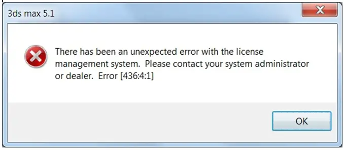 a license error when trying to start up 3ds Max 5 -