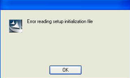 Error reading setup initialization file