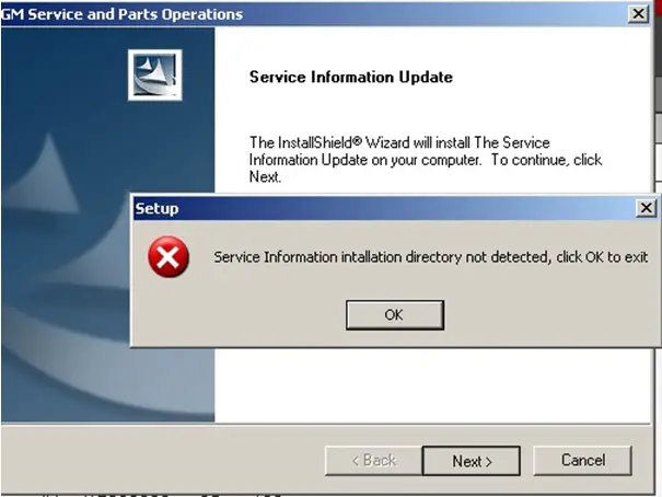 Service Information installation directory not detected