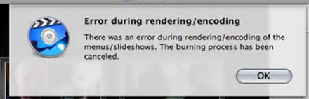 Error during rendering/encoding
