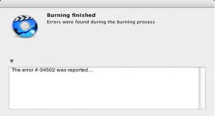 Burning Finished  Errors were found during burning process  The error #-34502 was reported…