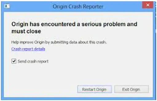 Origin has encountered a serious problem and must close