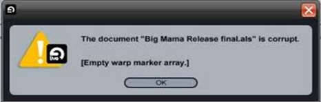 The document “Big Mama Releasefinal.als” is corrupt.