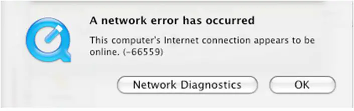 quicktime download internet error