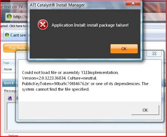Application Install: install package failure