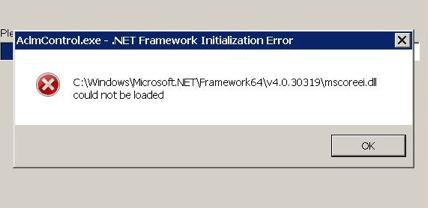 HP Product Detection Software uninstallation error- AclmControl.exe-NET Framework Initialization Error