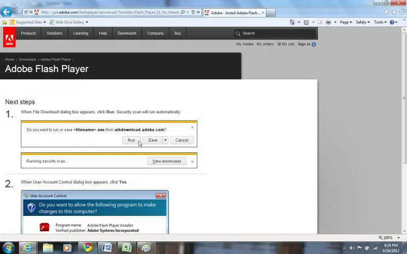 Adobe Flash Player Download Run Automatically