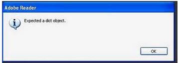 Adobe Reader Expected a dict object.
