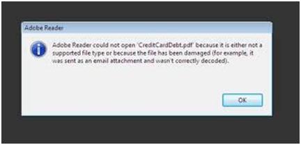 Adobe Reader could not open ‘CreditCardDebt.pdf’ 