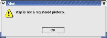 Alert - rtsp is not a registered protocol.