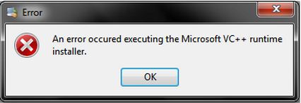 MySQL Duplicate Error- An Error Occurred Executing the Microsoft VC++ Runtime Installer