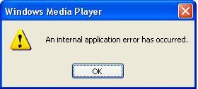 Window media Player internal error