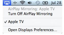 Airplay turned on and off