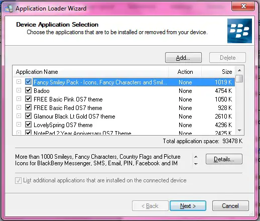 Device Apllication Selection