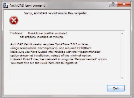 Sorry, ArchiCAD cannot run on this computer