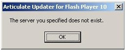 The server you specified does not exist