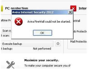 Avira FireWall could not start