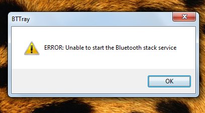 Unable to start the Bluetooth