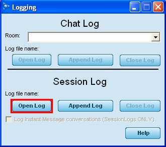 Chat Log Session Log