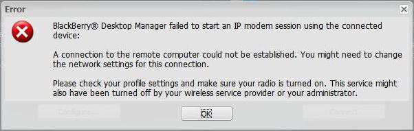 Modem error