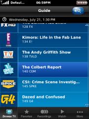 TV programs from your BlackBerry