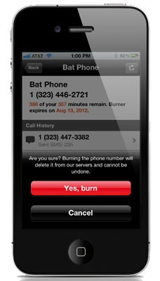 Burner iPhone app