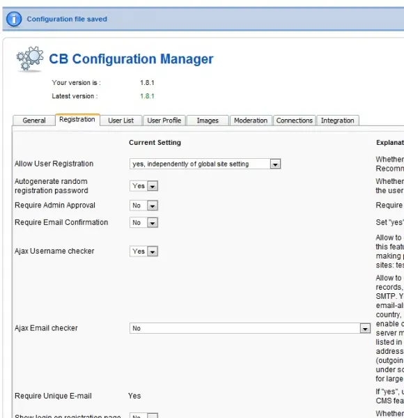 This is not a valid email address. - CB Configuration Manager