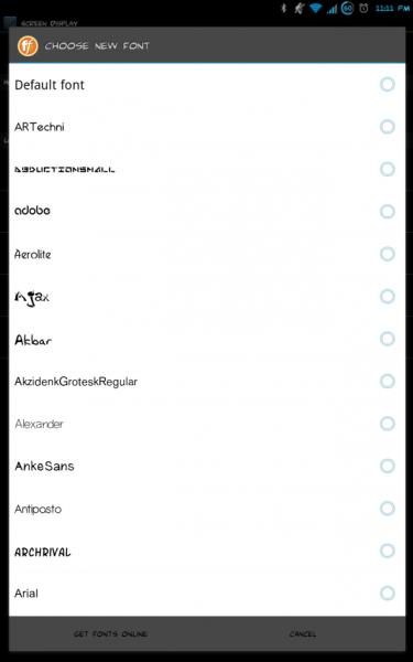 Click on font APK