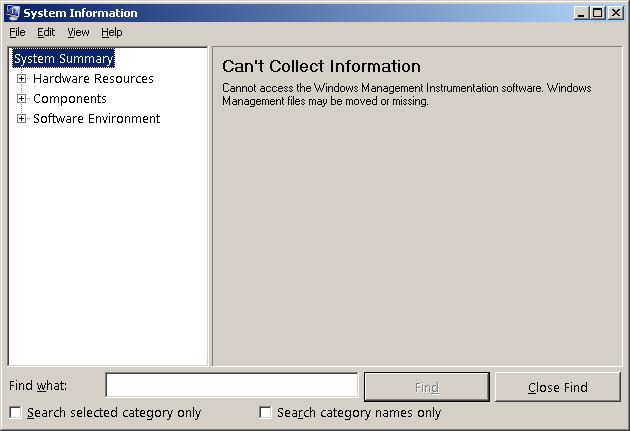 Windows strategiinformation kan inte samla in information