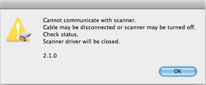Cannot communicate with the scanner.