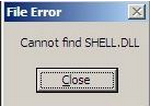 File Error Cannot find the shell.dll