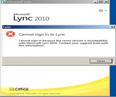 Cannot sign in to Lync