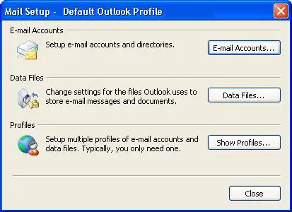 Mail Setup Default Outlook Profile