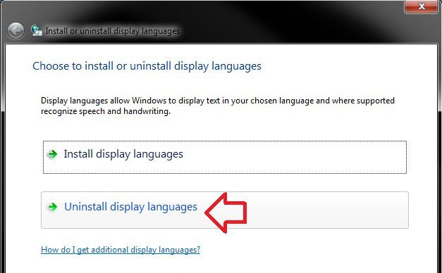 Uninstall Display Languages