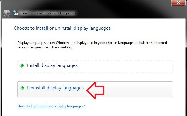 Uninstall Display Languages