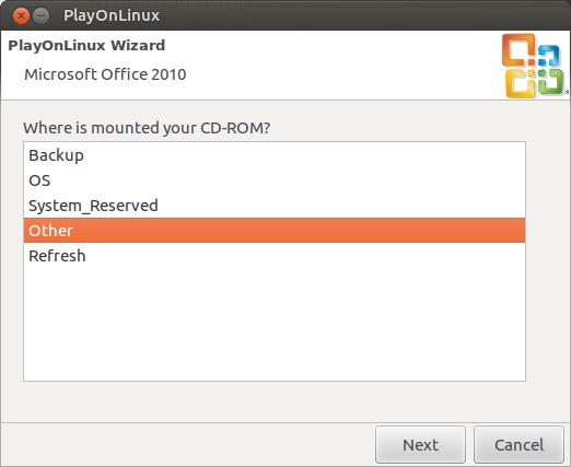 Choose Other assuming that you have your MS Office 2010 CD