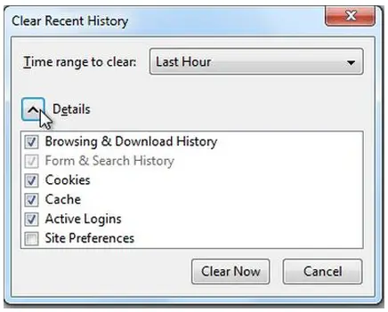 Clear recent history-details-clear now