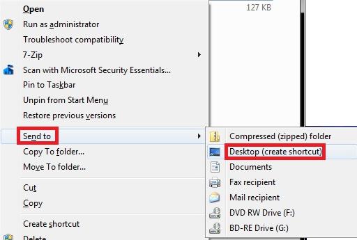 Create desktop Shortcut
